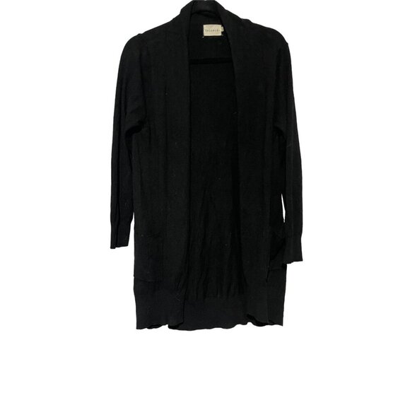 Dreamers Womens Open Front Black Cardigan Sweater Lightweight Knit Long Sleeve - Picture 1 of 5